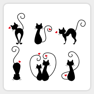 Love Cat Silhouettes Sticker